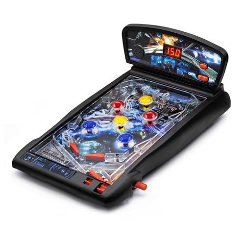 Interactive Mini Pinball Game - LED Scoring & Sounds, 3-Ball Launch