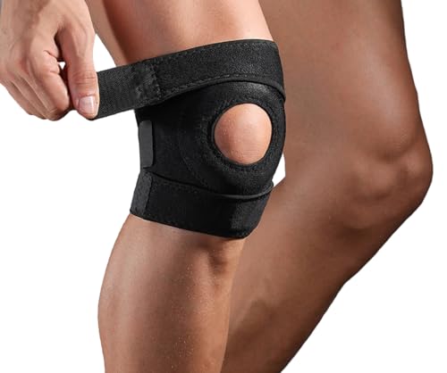 Knee Brace for Pain Relief – Open-Patella Support Strap - Black