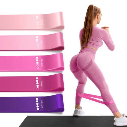 Resistance Bands Set for Working Out - 5 Levels - Pink