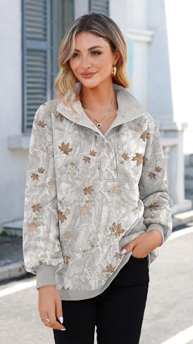 Soesdemo Oversized Mock Neck Fleece-Wleece Sweatshirt for Women, Long Sleeve Tunic Pullover