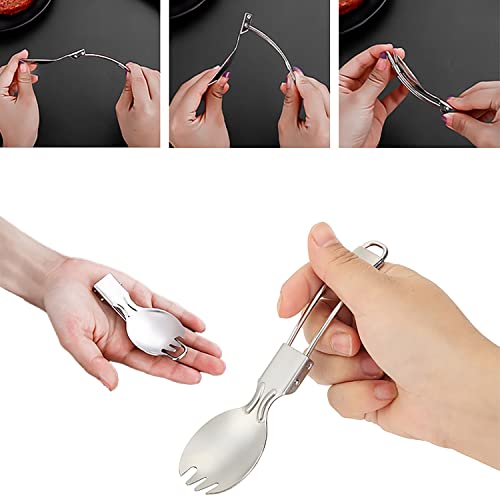 Ultralight Stainless Steel Folding Spork for Camping - TP Fold Fork