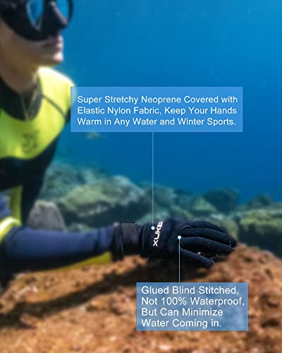 Neoprene Water Gloves 3mm Black - Five Finger for Men & Women