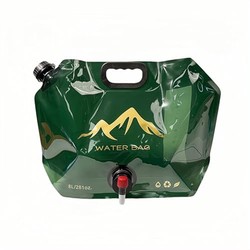 8L Collapsible Water Jug - BPA-Free with Adjustable Faucet - Blackish Green