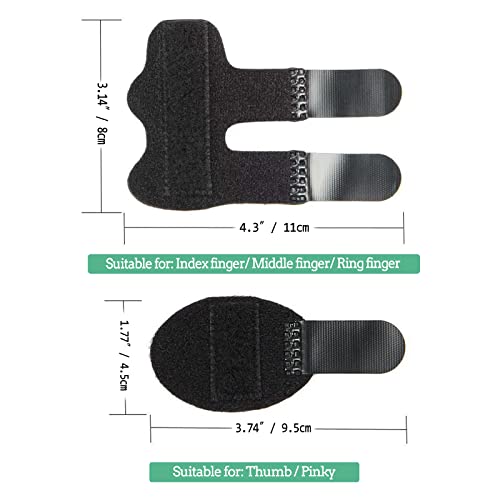 5 Pcs Finger Splint Brace for Pain Relief - Thumb & Finger Support - Black