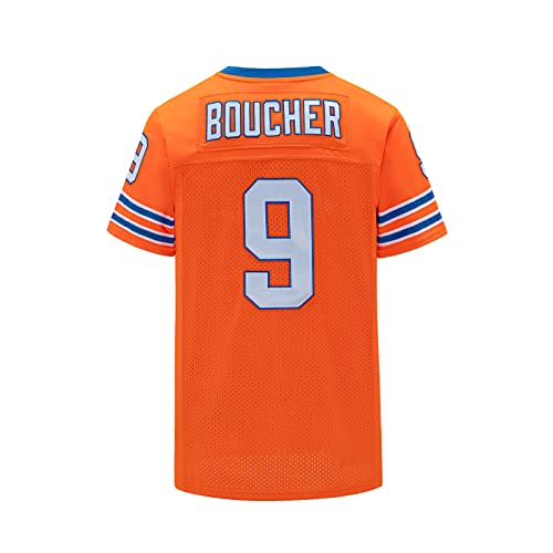 Youth Bobby Boucher #9 Football Jersey Kids 90s Cosplay Halloween Orange Medium