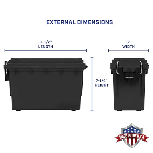 Lockable Waterproof Ammo Storage Box - Stackable Dry Box for Gear