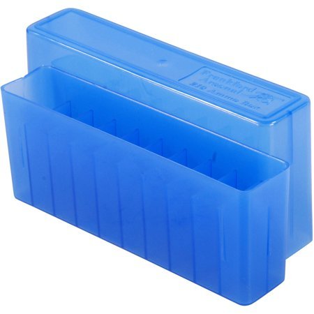 20-Round Rifle Ammo Box - Slip Top Storage Case for Multiple Calibers - Blue