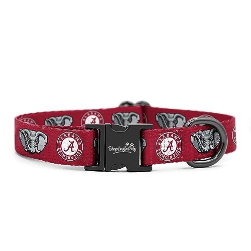 Alabama Crimson Tide Adjustable Nylon Dog Collar - Medium