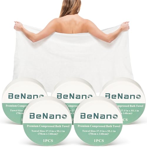 Compressed Bath Towel Tablets - 55.1 x 27.5 in, 5 Pack