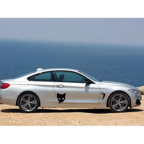 2pcs Washroom Room WC Toilet Seat Stickers A Peeping Cat Animal Pattern Little Black Cat Wall Car Door Stickers Decor Decals Art Mural (YK2022-002)