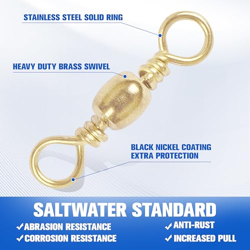 Fishing Barrel Swivels - 50 pcs 10# Rolling Swivel Connector