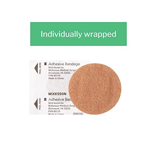 Sterile Fabric Adhesive Spot Bandages - 1-Inch Tan, 100 Count