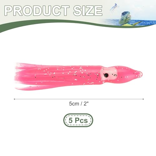 Pink 2 Inch Fishing Squid Skirts Lures - Durable PVC Bait