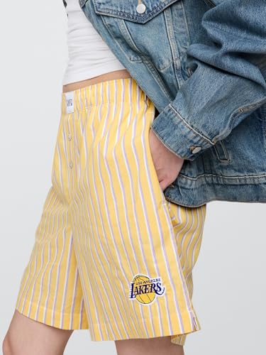 Women's NBA Soft Poplin Lounge Shorts - Large / Lakers Country Yellow