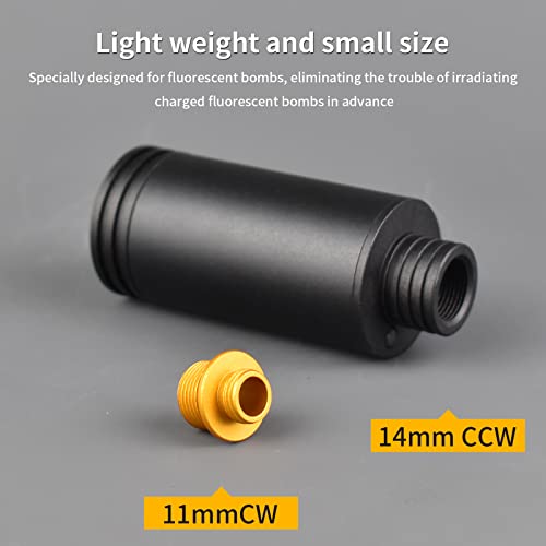 Zlangsports Black Tracer Unit for Airsoft with 14mm CCW & 10mm CW Threads, M14 CCW to M11 CW Adapter