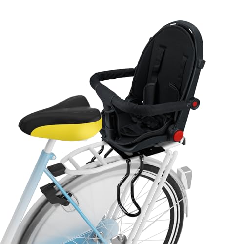 Rear Child Bike Seat - Safe, Comfortable for Ages 2-5 - Black