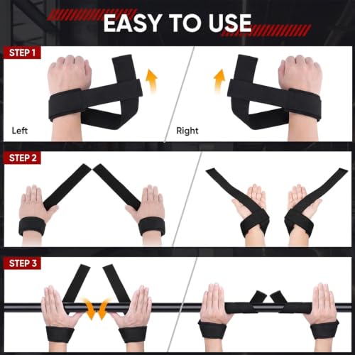24-Inch Padded Weight Lifting Straps - Pair for Deadlifts & Strength Training