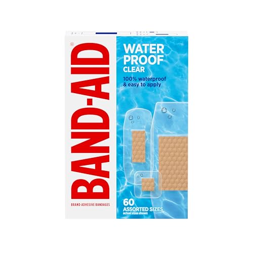 Clear Waterproof Adhesive Bandages, 60 Count - Sterile Wound Care