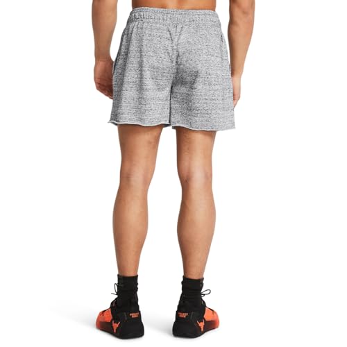 Under Armour Project Rock Terry Shorts for Men X-Small Gray Heather White
