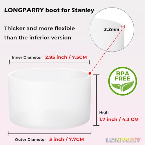 Silicone Boot for Stanley Cup 30oz & 40oz - Clear 2-Pack