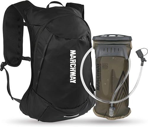MARCHWAY Black Ultralight Hydration Backpack 3L Water Bladder for Cycling Hiking