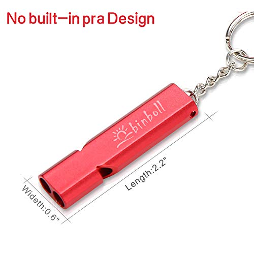 Double-Tube Survival Whistle - Loud Aluminum Alloy - Red