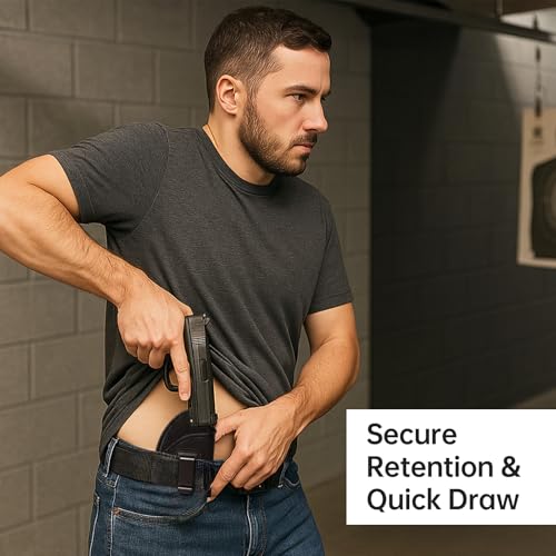 POYOLEE Black Right-Hand IWB Concealed Carry Gun Holster with Laser Light Fits Most Handguns
