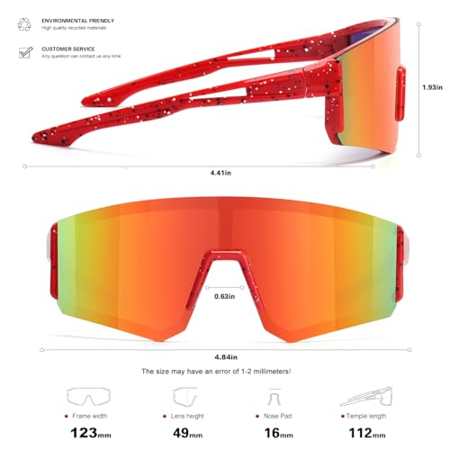 Youth Baseball Sunglasses for Kids Age 6-12 - Lightweight Cycling Sports Shades