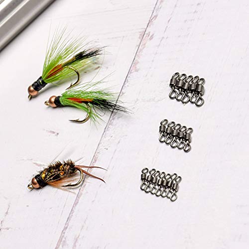 Stainless Steel Fishing Swivels - Black Nickel, 30lb, 50 Pcs