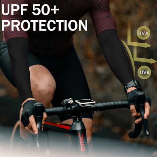 Arm Sleeves - UV Protection Compression - 2 Pairs: White