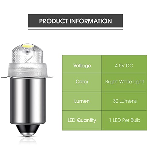 55 Lumen LED Replacement Bulb for Flashlight - 3 Pack, 4.5V