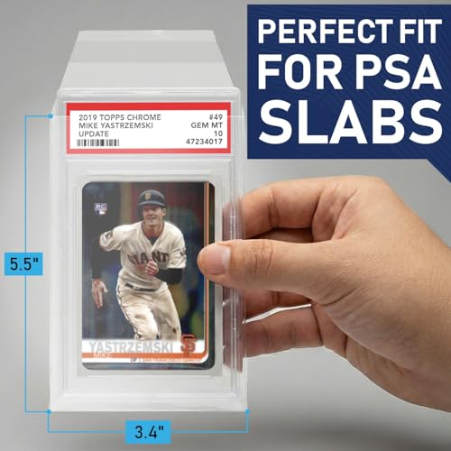 Graded Card Slab Sleeves for PSA Holders - Resealable - 100 Pack