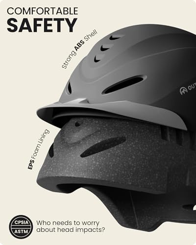 Equestrian Helmet - Breathable Horse Riding Helmet with Visor - Matte Black, Medium (55-58 cm)