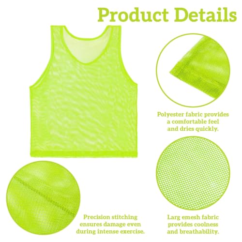 Lightweight Mesh Scrimmage Vests for Youth & Adult Teams - 6/12 Pack