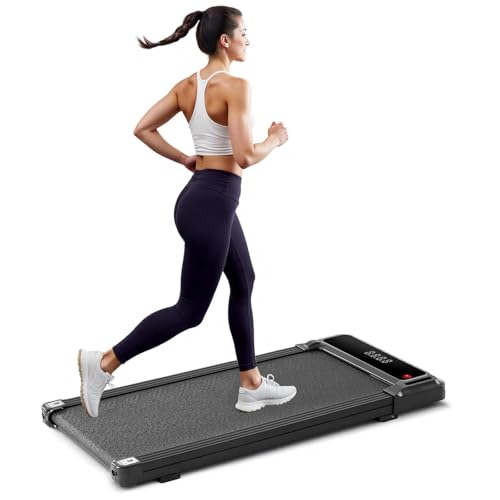 Portable Under Desk Treadmill - Compact Quiet Walking Pad - Black