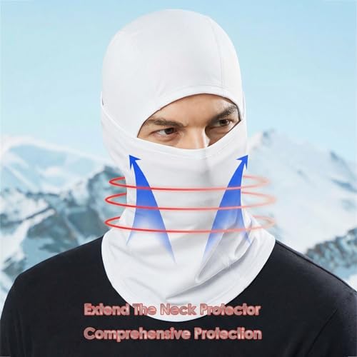 Cooling Balaclava Face Mask - UPF 50+ Black & White