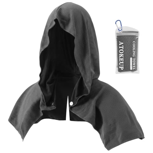 Cooling Hoodie Towels for Neck and Face - Dark Gray