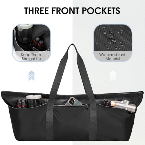 Large Yoga Mat Bag with Trolley Sleeve & Wet Pocket - Black