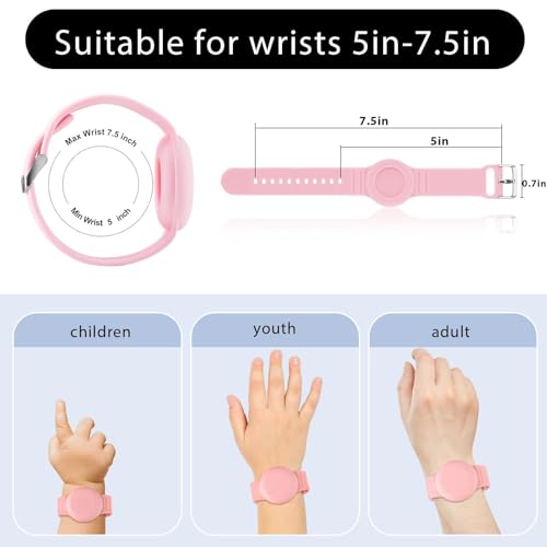 Waterproof Silicone Tracker Wristband for Kids - Light Pink, 2 Pack