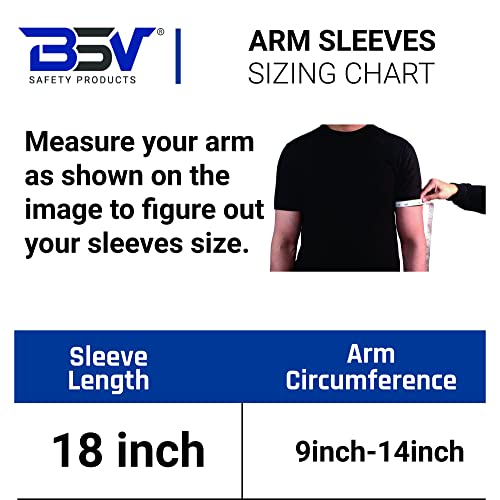 BSV Kevlar Arm Protection Sleeves with Thumb Hole - Cut, Scratch, Bite and Heat-Resistant - Unisex, 18", 1 Pair