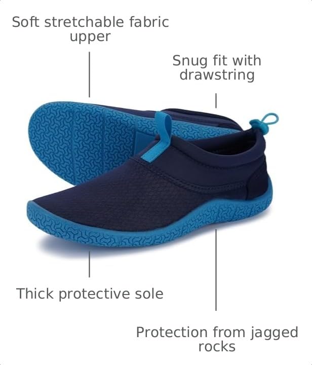 WHITIN Water Shoes for Men Women Dark Blue 13 Women / 11 Men - Z20 Versatile Aquatic Footwear