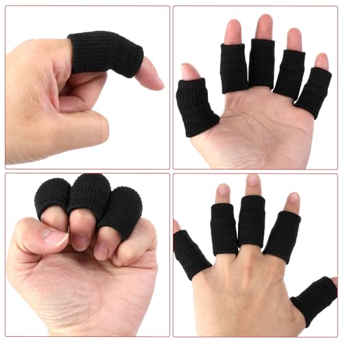 20 PCS Black Finger Sleeves - Compression Support for Sports