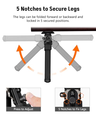 Sling Swivel Stud Bipod for Rifle - Adjustable Height 7.5-10.5" - Black