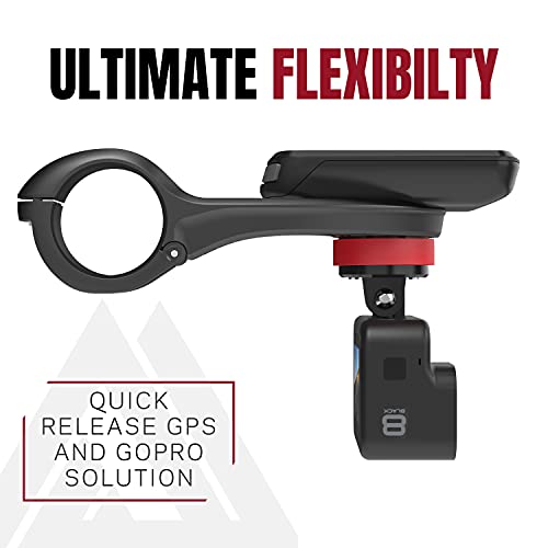 KOM Cycling Quick Release Bike Computer & GoPro Mount Kit for Garmin Wahoo - Black