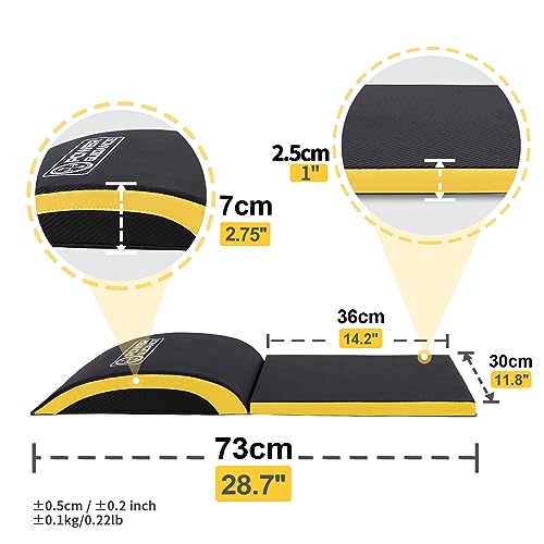 Ab Exercise Mat - Sit Up Pad for Core Workouts - Black 14.2" x 11.8"