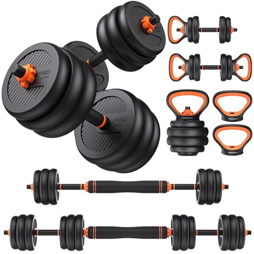Adjustable Dumbbell Set, 5-in-1 Free Weight 45LB (22.5LB Pair) for Home Gym