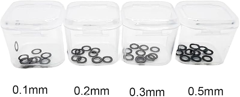 80PCS M3x5mm Steel Shim Set for AEG Airsoft Gearboxes - 0.1mm to 0.5mm
