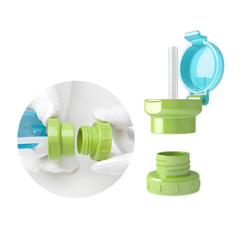 Sosoport Spill Proof Water Bottle Cap with Straw Portable Juice Bottle Cover for Kids Leak Resistant and Removable Straw Lid Lightweight Sports Water Accessory for Outdoor and Travel