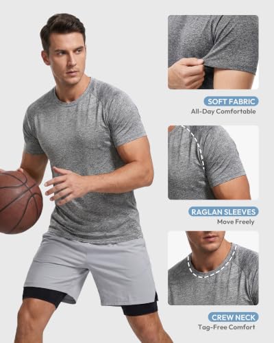 Men's Quick Dry Workout T-Shirt - Moisture Wicking & Breathable