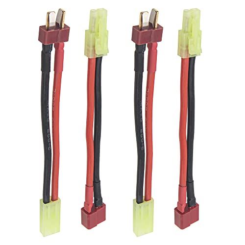 Airsoft Battery Adapter - Mini Tamiya to T Plug, 16AWG, 3.93"